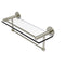Allied Brass Fresno Collection 16 Inch Glass Shelf with Vanity Rail and Integrated Towel Bar FR-1-16GTB-PNI