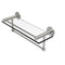 Allied Brass Fresno Collection 16 Inch Glass Shelf with Vanity Rail and Integrated Towel Bar FR-1-16GTB-SN