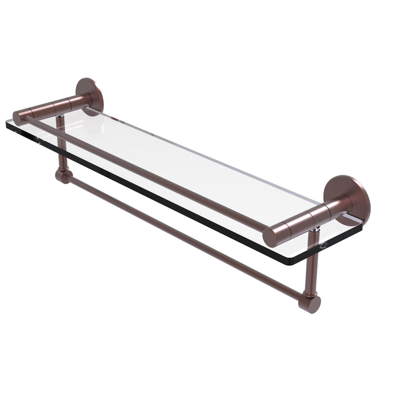 Allied Brass Fresno Collection 22 Inch Glass Shelf with Vanity Rail and Integrated Towel Bar FR-1-22GTB-CA