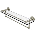 Allied Brass Fresno Collection 22 Inch Glass Shelf with Vanity Rail and Integrated Towel Bar FR-1-22GTB-PNI