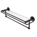 Allied Brass Fresno Collection 22 Inch Glass Shelf with Vanity Rail and Integrated Towel Bar FR-1-22GTB-VB