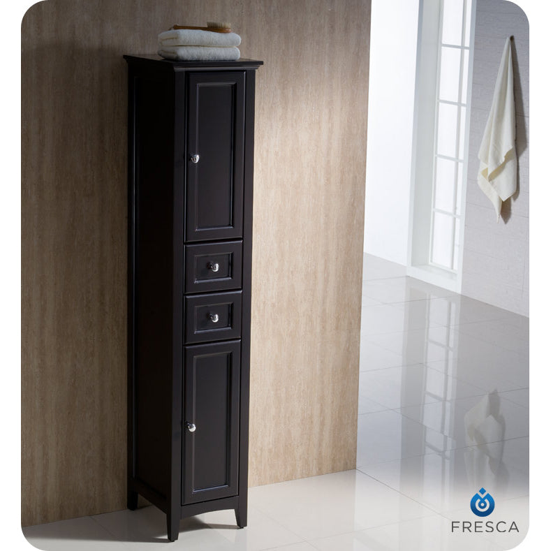 Fresca Oxford Espresso Tall Bathroom Linen Cabinet FST2060ES