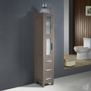 Fresca Torino 36" Gray Oak Modern Bathroom Vanity with Side Cabinet and Integrated Sinks FVN62-2412GO-UNS