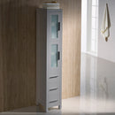 Fresca Torino 42" Gray Modern Bathroom Vanity with Side Cabinet and Integrated Sink FVN62-3012GR-UNS