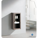 Fresca Allier Gray Oak Bathroom Linen Side Cabinet with 2 Glass Shelves FST8130GO