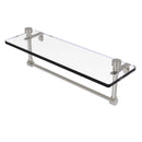 Allied Brass Foxtrot 16 Inch Glass Vanity Shelf with Integrated Towel Bar FT-1-16TB-SN