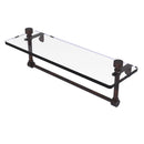 Allied Brass Foxtrot 16 Inch Glass Vanity Shelf with Integrated Towel Bar FT-1-16TB-VB