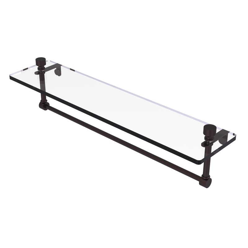 Allied Brass Foxtrot 22 Inch Glass Vanity Shelf with Integrated Towel Bar FT-1-22TB-ABZ