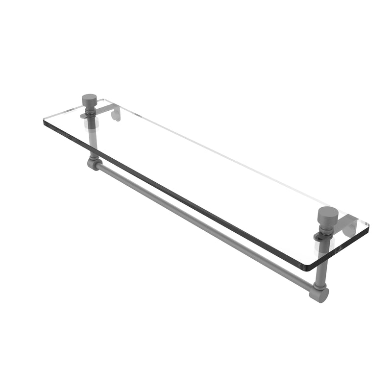 Allied Brass Foxtrot 22 Inch Glass Vanity Shelf with Integrated Towel Bar FT-1-22TB-GYM