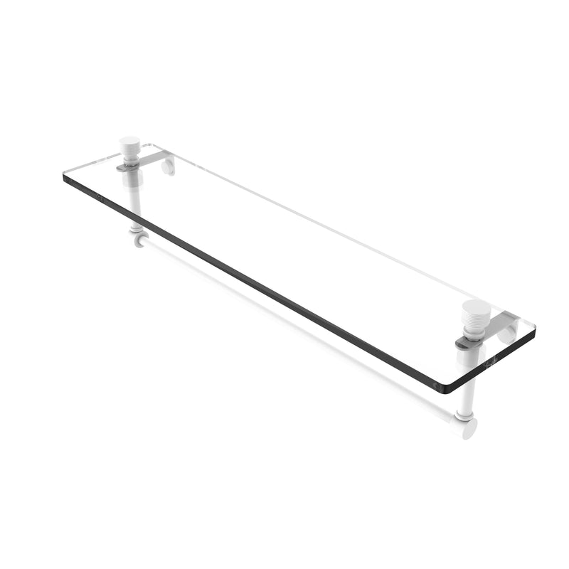 Allied Brass Foxtrot 22 Inch Glass Vanity Shelf with Integrated Towel Bar FT-1-22TB-WHM