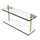 Allied Brass Foxtrot Collection 16 Inch Two Tiered Glass Shelf FT-2-16-SBR