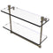 Allied Brass Foxtrot Collection 16 Inch Two Tiered Glass Shelf with Integrated Towel Bar FT-2-16TB-ABR