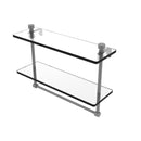 Allied Brass Foxtrot Collection 16 Inch Two Tiered Glass Shelf with Integrated Towel Bar FT-2-16TB-GYM