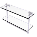 Allied Brass Foxtrot Collection 16 Inch Two Tiered Glass Shelf with Integrated Towel Bar FT-2-16TB-PC