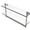 Allied Brass Foxtrot Collection 22 Inch Two Tiered Glass Shelf with Integrated Towel Bar FT-2-22TB-ABR