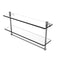 Allied Brass Foxtrot Collection 22 Inch Two Tiered Glass Shelf with Integrated Towel Bar FT-2-22TB-GYM