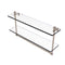 Allied Brass Foxtrot Collection 22 Inch Two Tiered Glass Shelf with Integrated Towel Bar FT-2-22TB-PEW