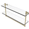 Allied Brass Foxtrot Collection 22 Inch Two Tiered Glass Shelf with Integrated Towel Bar FT-2-22TB-SBR