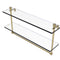 Allied Brass Foxtrot Collection 22 Inch Two Tiered Glass Shelf with Integrated Towel Bar FT-2-22TB-UNL