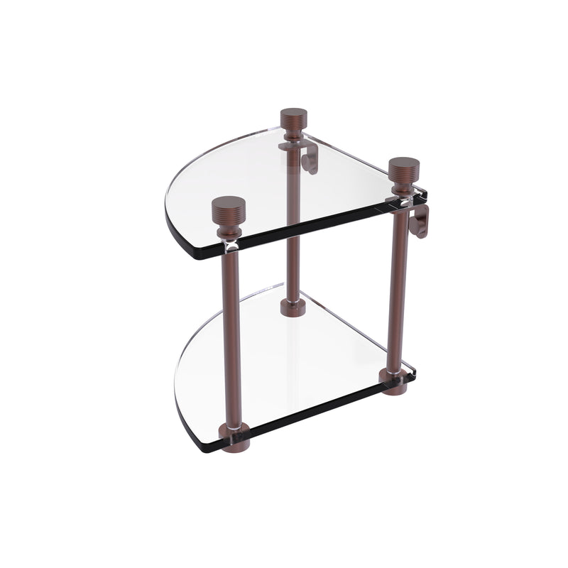 Allied Brass Foxtrot Collection Two Tier Corner Glass Shelf FT-3-CA