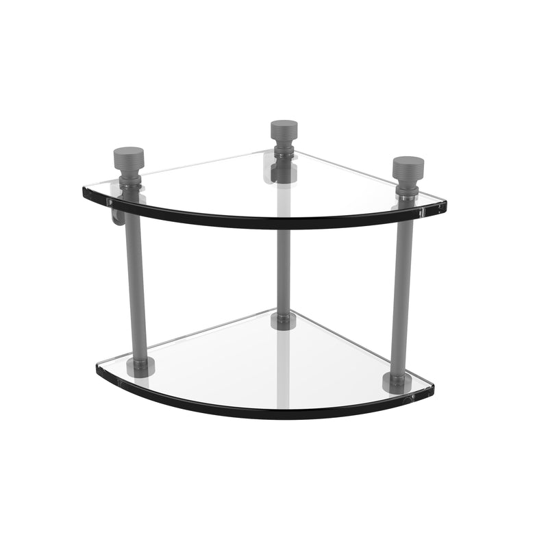 Allied Brass Foxtrot Collection Two Tier Corner Glass Shelf FT-3-GYM