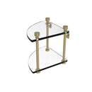 Allied Brass Foxtrot Collection Two Tier Corner Glass Shelf FT-3-SBR