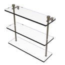 Allied Brass Foxtrot Collection 16 Inch Triple Tiered Glass Shelf FT-5-16-ABR