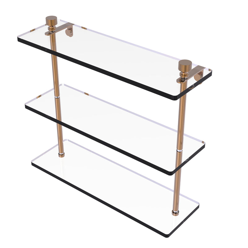 Allied Brass Foxtrot Collection 16 Inch Triple Tiered Glass Shelf FT-5-16-BBR
