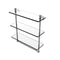 Allied Brass Foxtrot Collection 16 Inch Triple Tiered Glass Shelf with Integrated Towel Bar FT-5-16TB-GYM