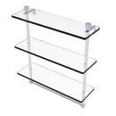 Allied Brass Foxtrot Collection 16 Inch Triple Tiered Glass Shelf with Integrated Towel Bar FT-5-16TB-PC