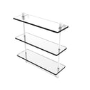 Allied Brass Foxtrot Collection 16 Inch Triple Tiered Glass Shelf with Integrated Towel Bar FT-5-16TB-WHM