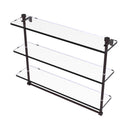 Allied Brass Foxtrot Collection 22 Inch Triple Tiered Glass Shelf with Integrated Towel Bar FT-5-22TB-ABZ