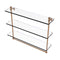 Allied Brass Foxtrot Collection 22 Inch Triple Tiered Glass Shelf with Integrated Towel Bar FT-5-22TB-BBR