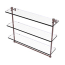 Allied Brass Foxtrot Collection 22 Inch Triple Tiered Glass Shelf with Integrated Towel Bar FT-5-22TB-CA