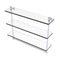 Allied Brass Foxtrot Collection 22 Inch Triple Tiered Glass Shelf with Integrated Towel Bar FT-5-22TB-SCH