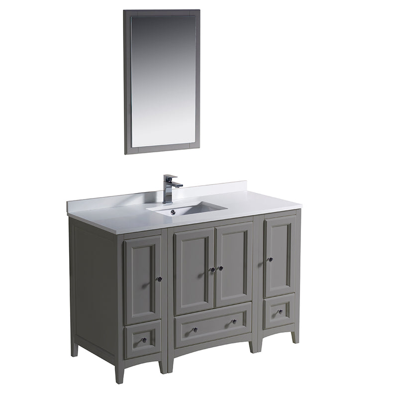 Fresca Oxford 48" Gray Traditional Bathroom Vanity FVN20-122412GR