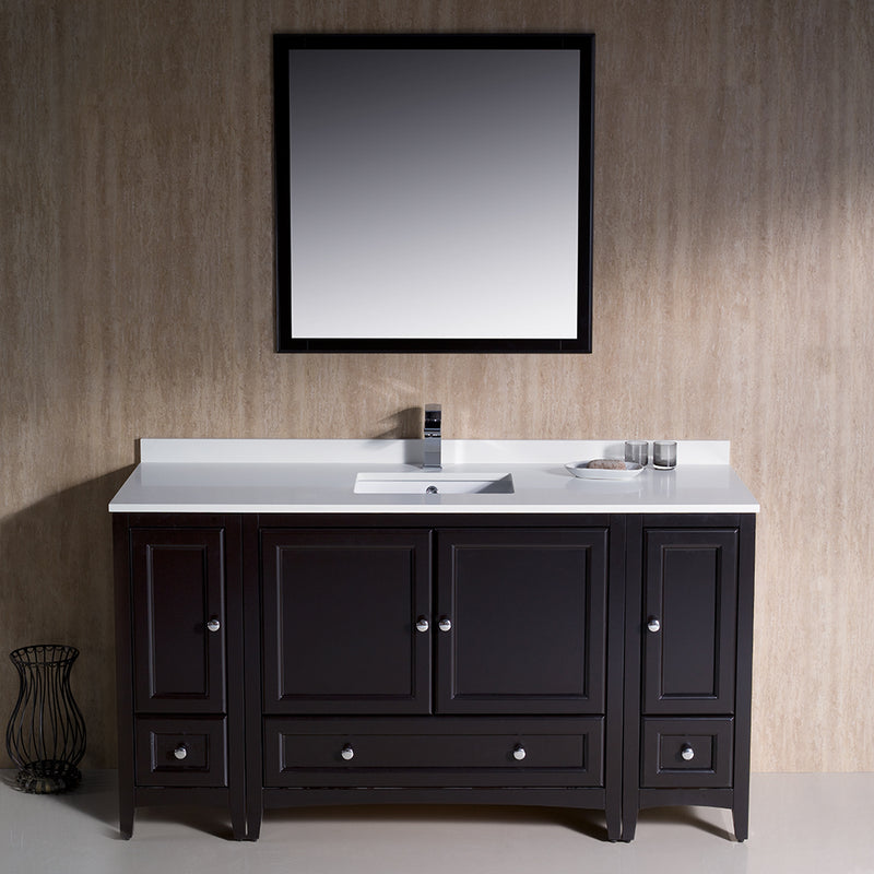 Fresca Oxford 60" Espresso Traditional Bathroom Vanity FVN20-123612ES