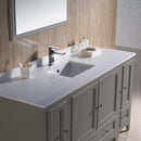 Fresca Oxford 60" Gray Traditional Bathroom Vanity FVN20-123612GR