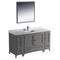 Fresca Oxford 60" Gray Traditional Bathroom Vanity FVN20-123612GR