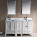 Fresca Oxford 60" Antique White Traditional Double Sink Bathroom Vanity FVN20-241224AW