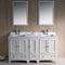 Fresca Oxford 60" Antique White Traditional Double Sink Bathroom Vanity FVN20-241224AW