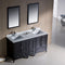 Fresca Oxford 60" Espresso Traditional Double Sink Bathroom Vanity FVN20-241224ES