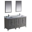 Fresca Oxford 60" Gray Traditional Double Sink Bathroom Vanity FVN20-241224GR