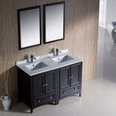 Fresca Oxford 48" Espresso Traditional Double Sink Bathroom Vanity FVN20-2424ES