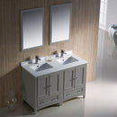 Fresca Oxford 48" Gray Traditional Double Sink Bathroom Vanity FVN20-2424GR