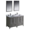 Fresca Oxford 48" Gray Traditional Double Sink Bathroom Vanity FVN20-2424GR