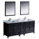 Fresca Oxford 72" Espresso Traditional Double Sink Bathroom Vanity FVN20-301230ES