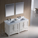 Fresca Oxford 60" Antique White Traditional Double Sink Bathroom Vanity FVN20-3030AW