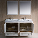 Fresca Oxford 60" Antique White Traditional Double Sink Bathroom Vanity FVN20-3030AW