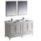 Fresca Oxford 60" Antique White Traditional Double Sink Bathroom Vanity FVN20-3030AW